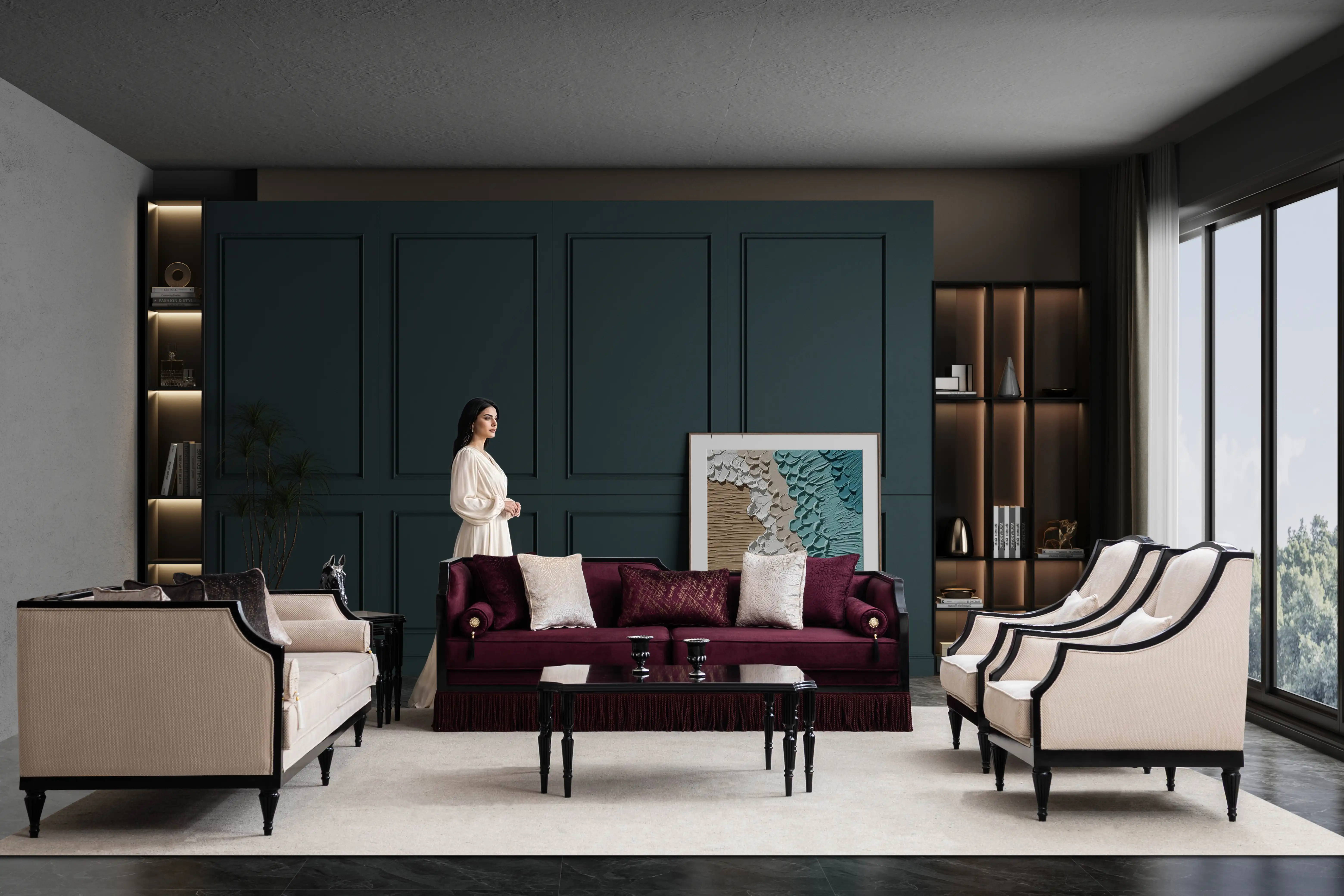 Lale Bordo Koltuk Takımı